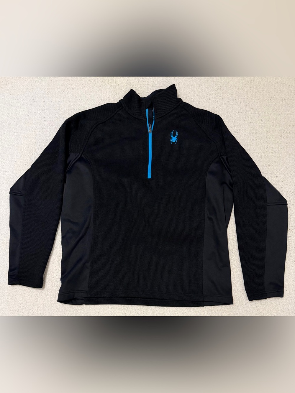 Spyder Outbound 1/2 Zip Sweater Size XL Black Blue